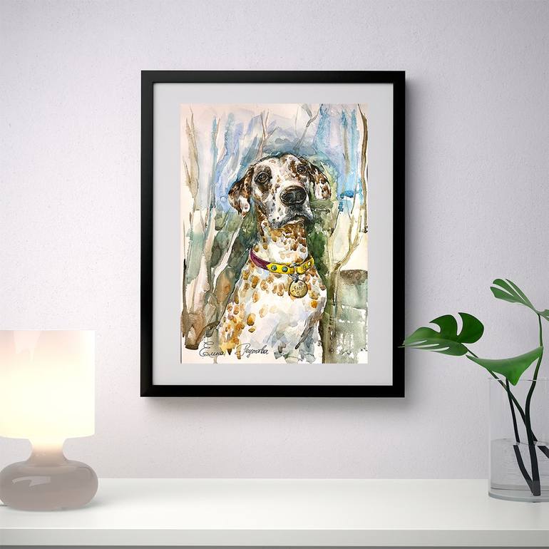 Original Fine Art Dogs Painting by Elena Reutova