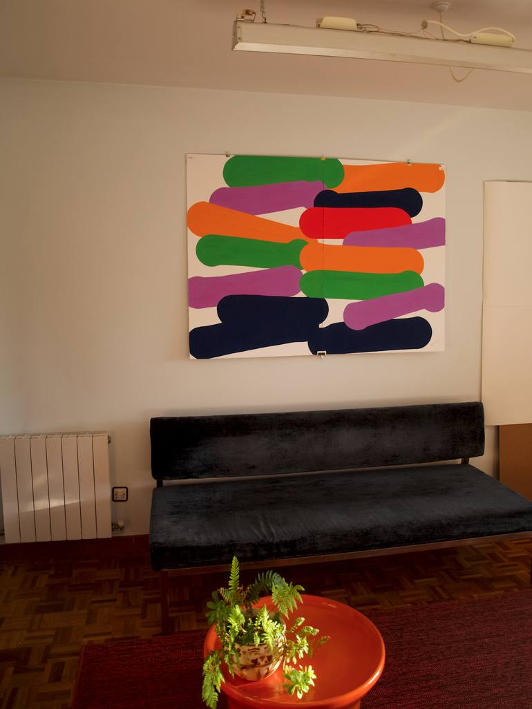 Original Arranged shapes Abstract Painting by Javier Tello