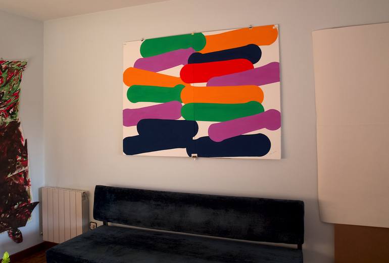 Original Arranged shapes Abstract Painting by Javier Tello