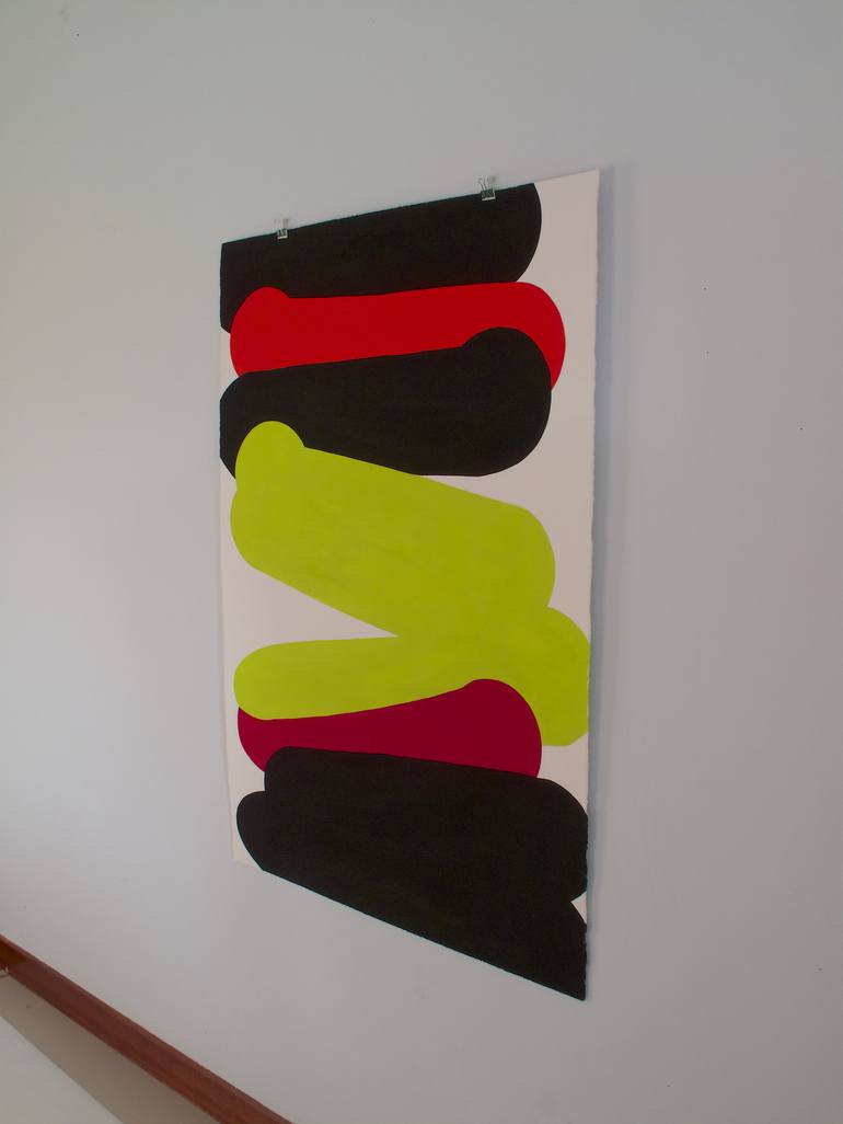 Original Overlapping forms Abstract Painting by Javier Tello