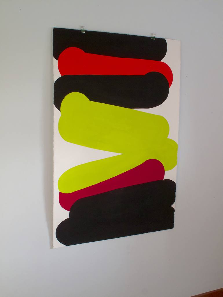 Original Overlapping forms Abstract Painting by Javier Tello