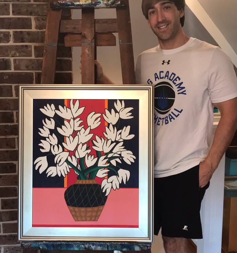 Original Modernism Floral Painting by Jackson Pschigoda