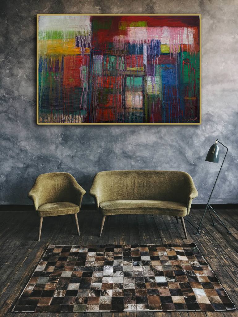 Original Fine Art Abstract Painting by Ladan Nouhani