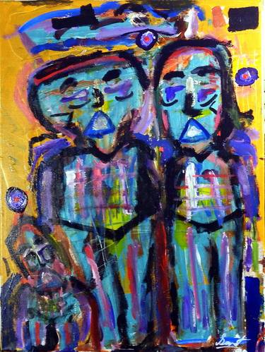Original Expressionism Family Painting by Robert Servat
