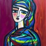 Woman swathed in colour by Kelly Wilder