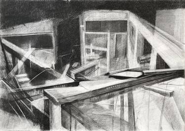 Original Abstract Expressionism Architecture Drawings by Mina Rakidzic