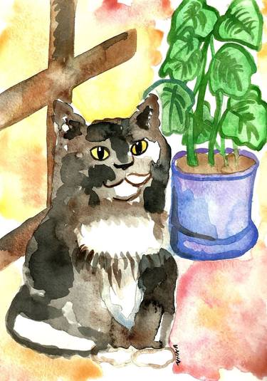 Rudi Watercolor Cat thumb