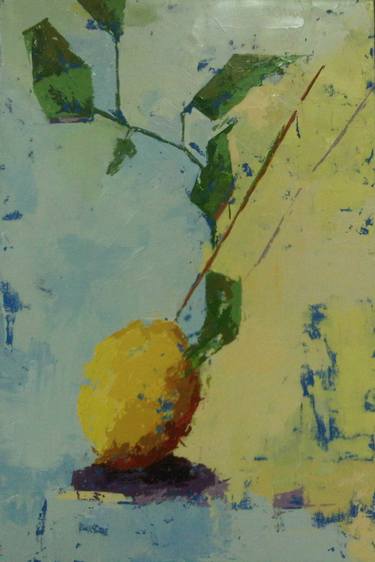 "Vertical Lemon" Still Life Painting thumb