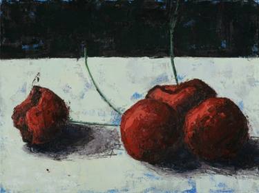 "Cherries" Semi Abstract Still Life Painting thumb