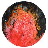 Collection Red abstract round format paintings