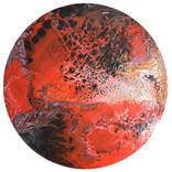 Collection Red abstract round format paintings