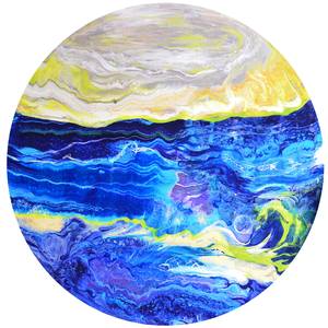 Collection Abstract landscapes painting on round format wood
