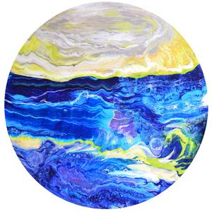 Collection Abstract landscapes painting on round format wood