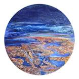 Collection Abstract landscapes painting on round format wood