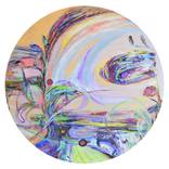 Collection Abstract floral and flower paintings on round wood