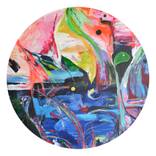 Collection Abstract floral and flower paintings on round wood