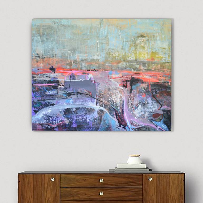 Original Abstract Landscape Painting by Viktorija Rutskaja