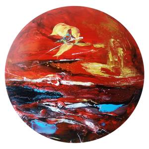 Collection Red abstract round format paintings