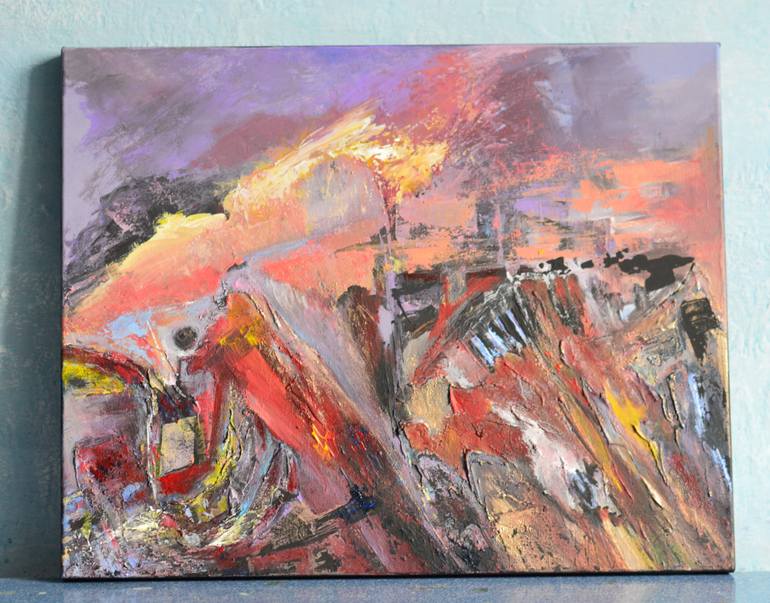 Original Abstract Expressionism Abstract Painting by Viktorija Rutskaja