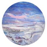 Collection Abstract landscapes painting on round format wood