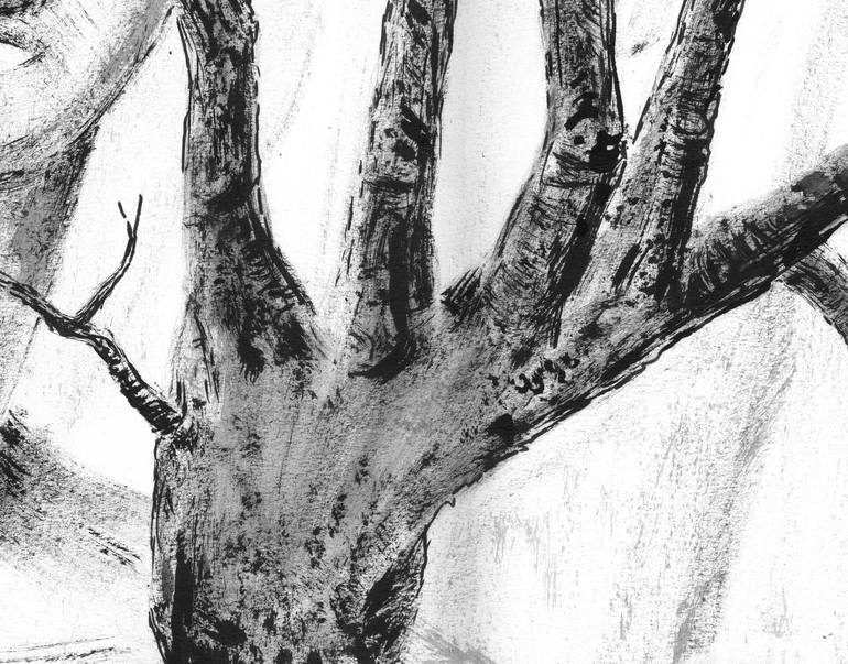 Original Figurative Tree Drawing by Jennifer S Lange