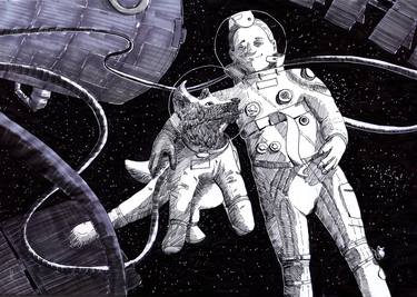 Print of Figurative Outer Space Drawings by Jennifer S Lange