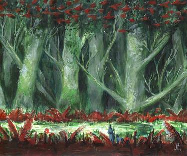 Print of Tree Paintings by Jennifer S Lange