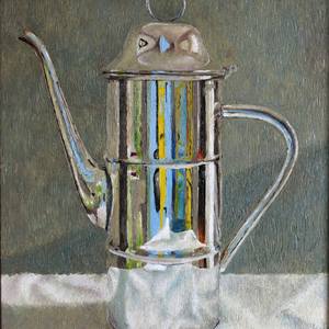 Coffee pot on table