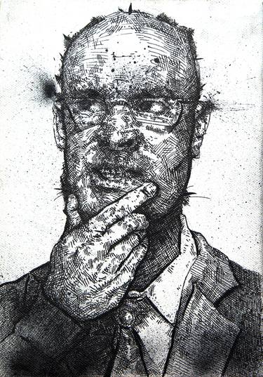 Original Expressionism Portrait Drawings by Peter Sulo