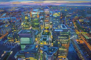 Original Expressionism Cities Paintings by Peter Sulo