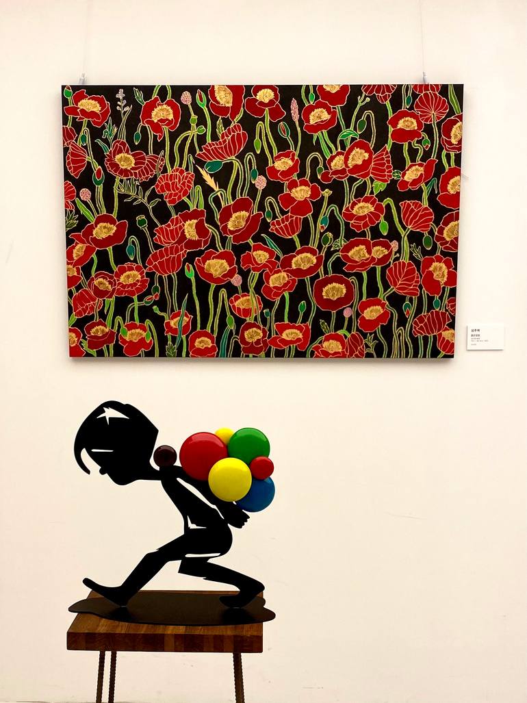 Original Color Field Painting Floral Painting by Jooha Sim