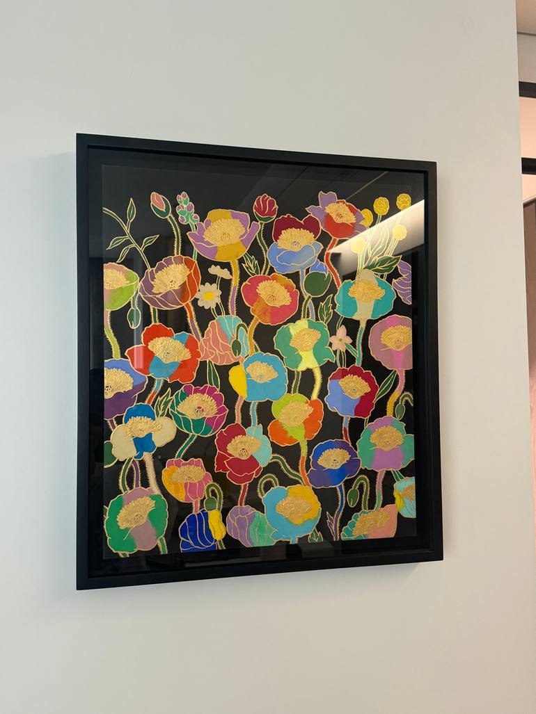 Original Abstract Floral Painting by Jooha Sim