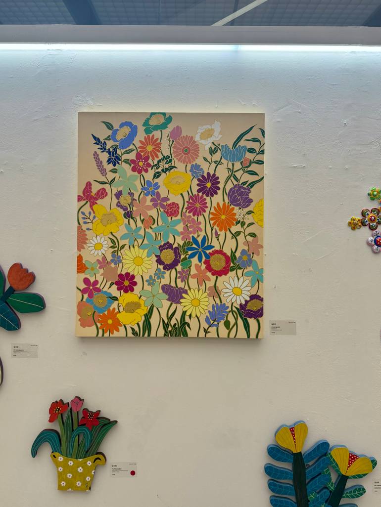 Original Abstract Floral Painting by Jooha Sim