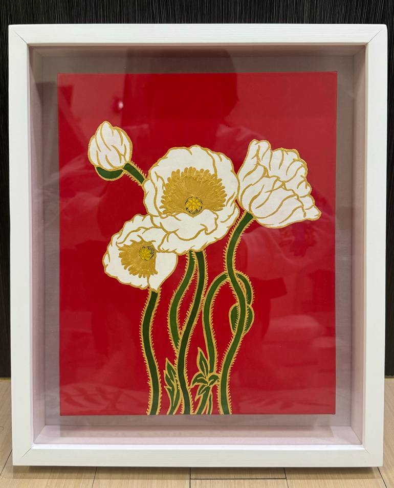 Original Art Deco Floral Painting by Jooha Sim