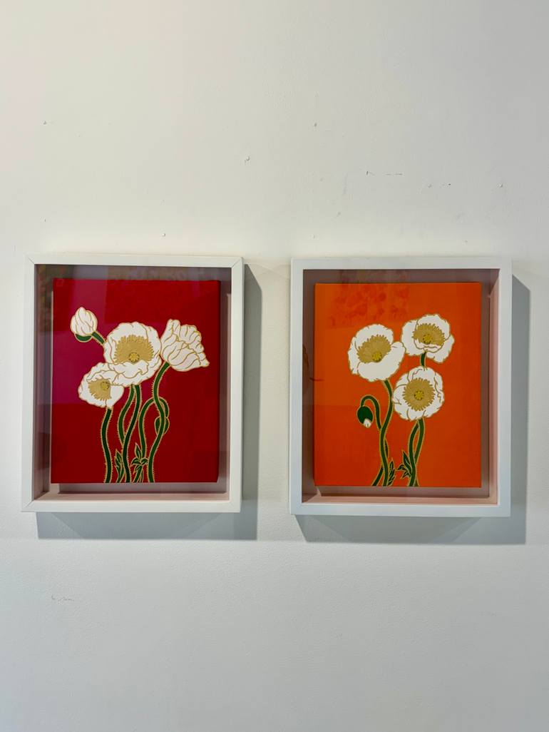 Original Abstract Floral Painting by Jooha Sim