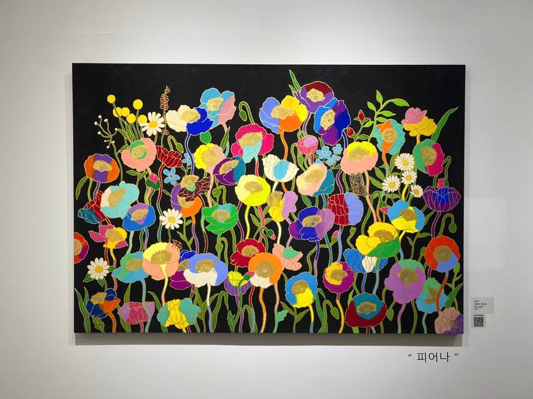 Original Abstract Garden Painting by Jooha Sim