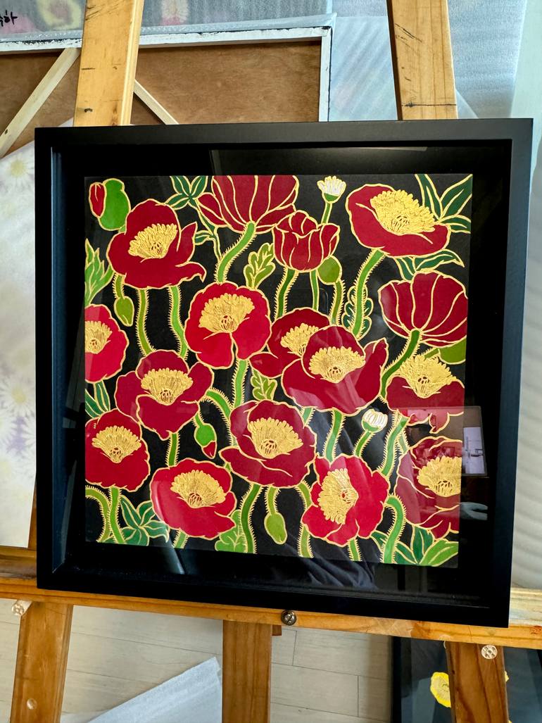 Original Art Deco Floral Painting by Jooha Sim