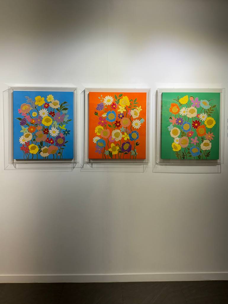 Original Abstract Floral Painting by Jooha Sim