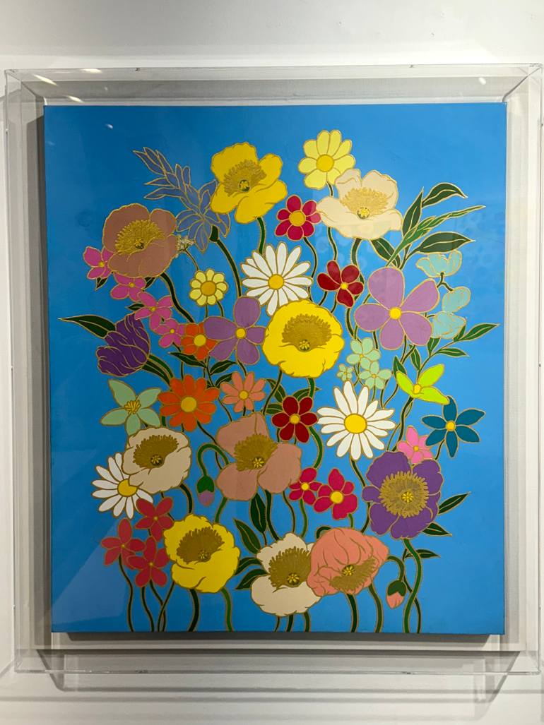 Original Abstract Floral Painting by Jooha Sim
