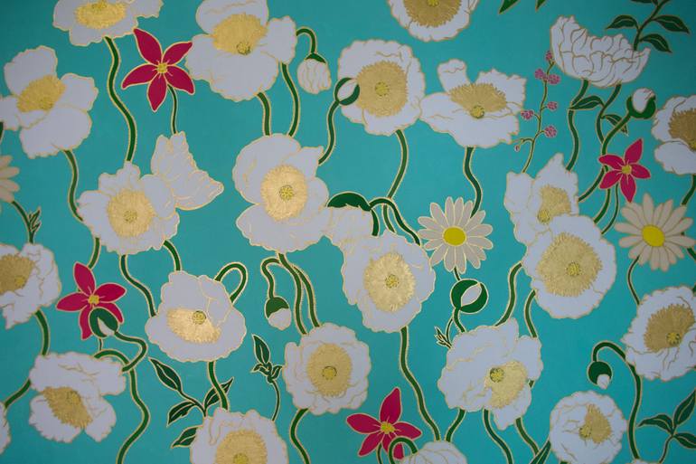 Original Abstract Floral Painting by Jooha Sim
