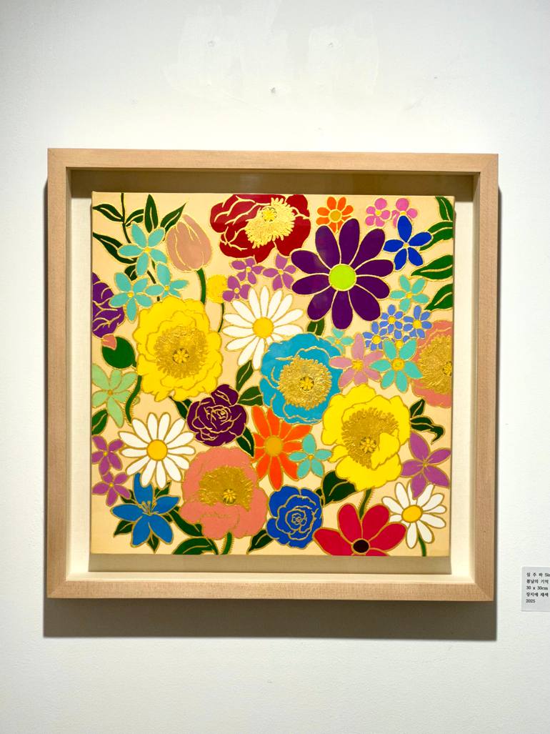 Original Art Deco Floral Painting by Jooha Sim