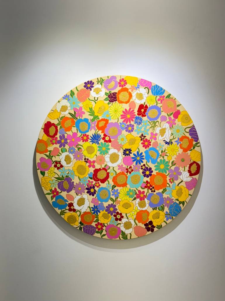 Original Abstract Floral Painting by Jooha Sim