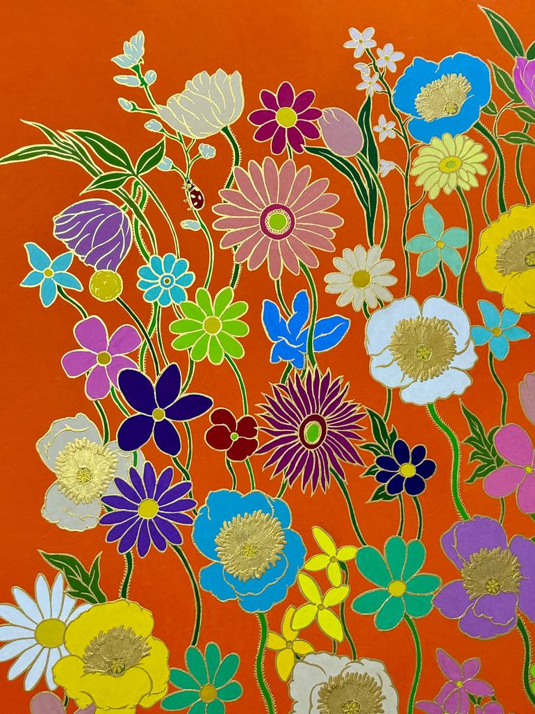 Original Abstract Garden Painting by Jooha Sim