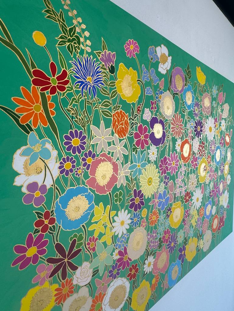 Original Abstract Floral Painting by Jooha Sim