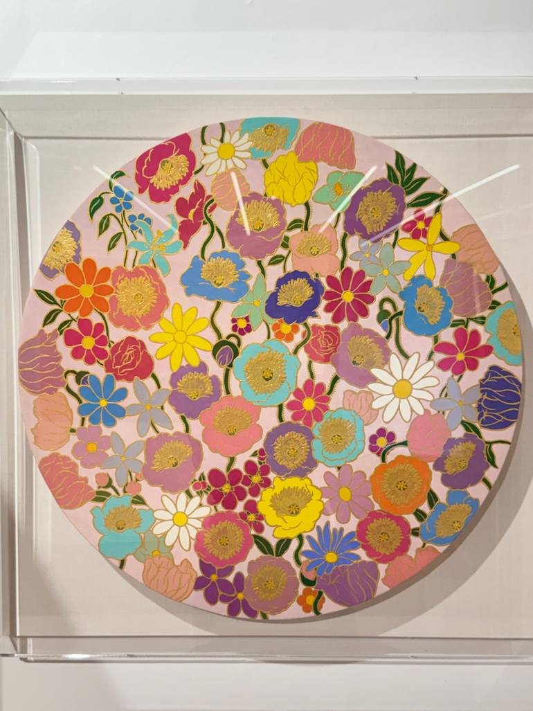 Original Abstract Floral Painting by Jooha Sim