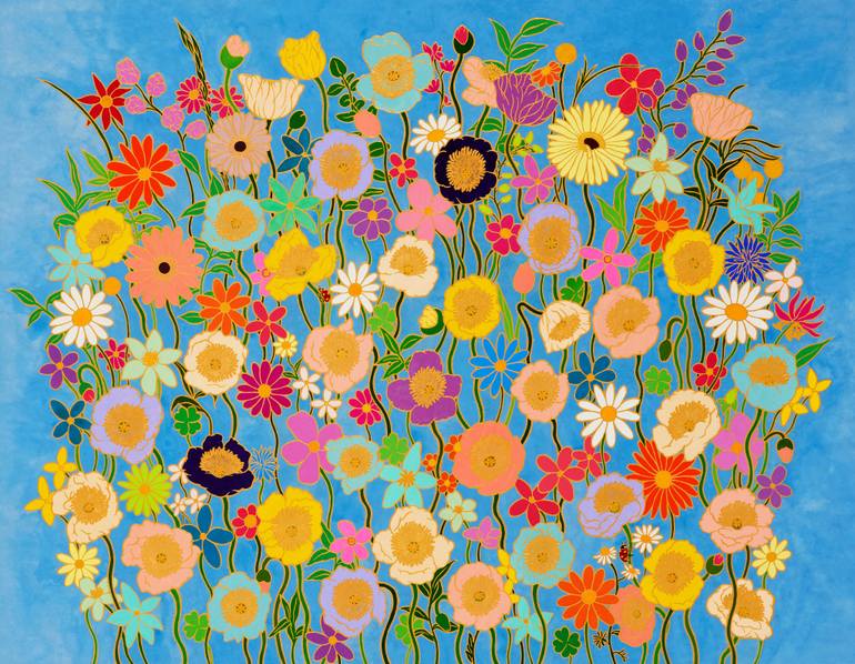 Print of Art Deco Floral Painting by Jooha Sim