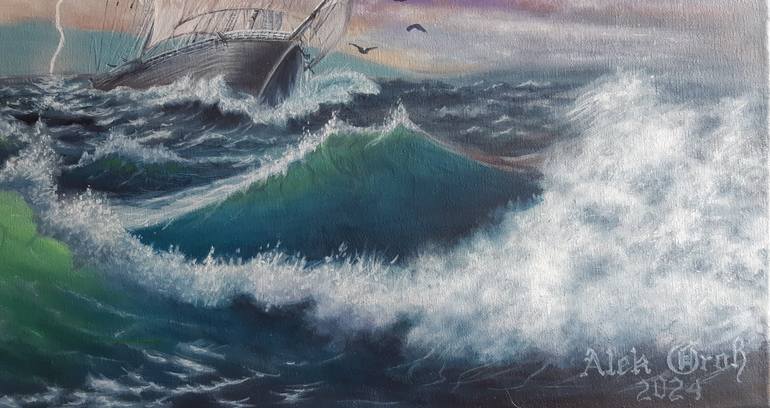 Original Realism Seascape Painting by Oleh Dobroskokov