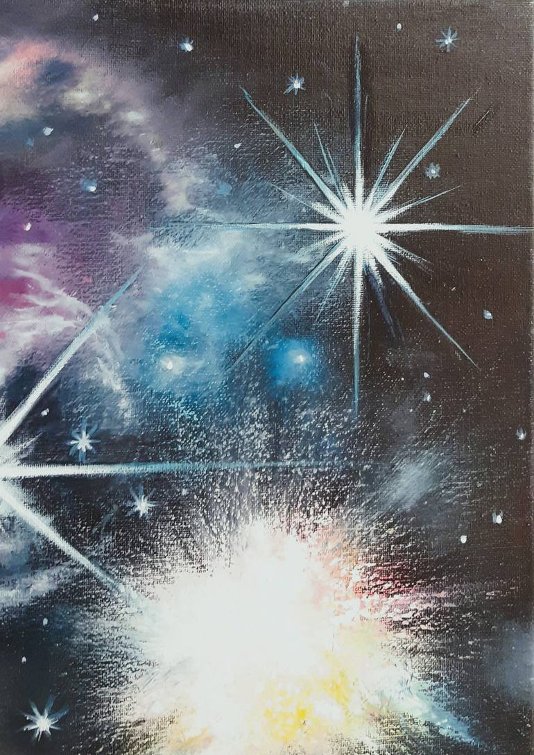 Original Illustration Outer Space Painting by Oleh Dobroskokov