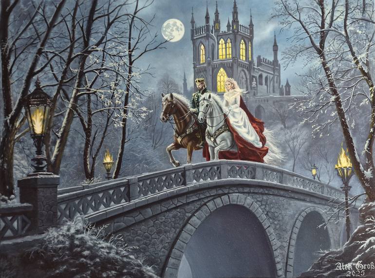 Original Fantasy Painting by Oleh Dobroskokov | Realism Art on Canvas | The Night Dreams Come True