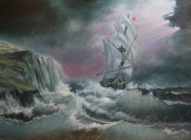 Print of Seascape Paintings by Oleh Dobroskokov
